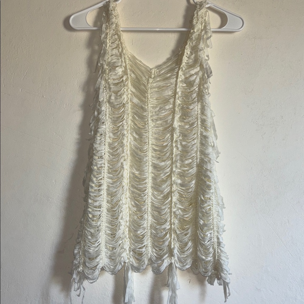 Xtaren Cream Textured Tank Top